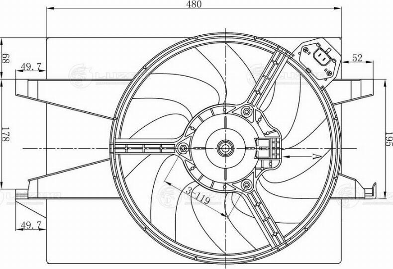 Luzar LFK 1031 - Э вентилятор охл. с кожухом для а м ford fiesta (01-) fusion (02-) Luzar LFK 1031 autosila-amz.com