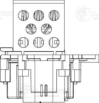 Luzar LFR 20307 - Резистор э,вент. охл. для ам Peugeot 307 (00-),Citroen C4 (04-) (разъемы сверху, 6,5A,15,5A) (LFR 20 autosila-amz.com