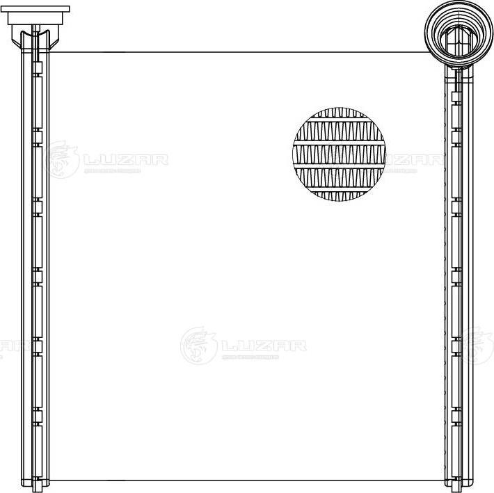 Luzar LRh 1852 - Радиатор отопителя VAG Octavia (A7) 13-, Golf VII 12-, Tiguan II 16-, Kodiaq 16- (тип Valeo) Luzar autosila-amz.com