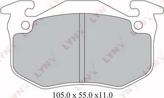 LYNXauto BD-2222 - Колодки тормозные задние PEUGEOT 206 1.4-2.0 98> / 306 1.8-2.0 94-01, RENAULT Clio I-II 1.2-1.9D 96> / Megane 1.4-2.0 97-03 autosila-amz.com