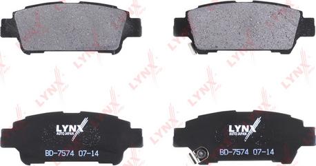 LYNXauto BD-7574 - Колодки тормозные задние TOYOTA Avensis Verso / Picnic 2.0-2.0D 01-09 / Estima/Previa II 2.0D-2.4 00-06 / Alphard 2.4-3.0 03-08 autosila-amz.com
