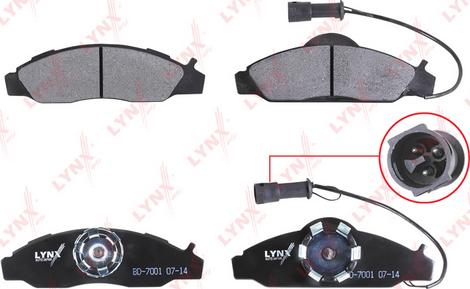 LYNXauto BD-7001 - Тормозные колодки, дисковые, комплект autosila-amz.com