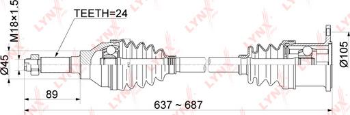 LYNXauto CD-1143 - Приводной вал autosila-amz.com