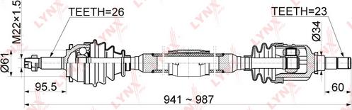 LYNXauto CD-1153 - Приводной вал autosila-amz.com