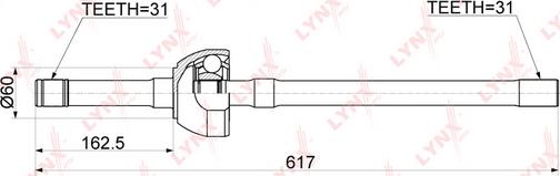 LYNXauto CD-1171 - Приводной вал autosila-amz.com