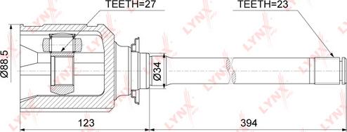 LYNXauto CI-3729 - Шарнирный комплект, ШРУС, приводной вал autosila-amz.com