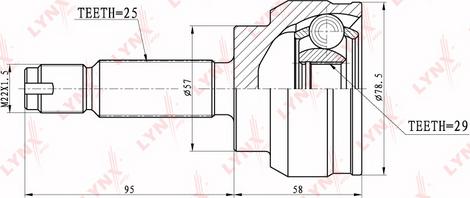 LYNXauto CO-5533 - Шарнирный комплект, ШРУС, приводной вал autosila-amz.com