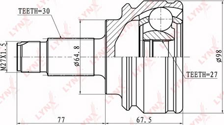 LYNXauto CO-1400 - ШРУС наружный к-кт! 31607503538\ BMW X5 E53 3.0-4.8/3.0D 00-06 autosila-amz.com