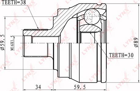 LYNXauto CO-1236 - Шарнирный комплект, ШРУС, приводной вал autosila-amz.com
