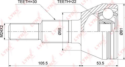 LYNXauto CO-3910 - Шарнирный комплект, ШРУС, приводной вал autosila-amz.com