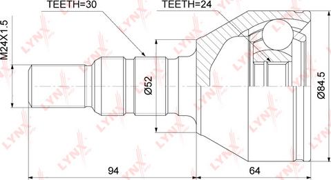 LYNXauto CO-3689 - Шарнирный комплект, ШРУС, приводной вал autosila-amz.com