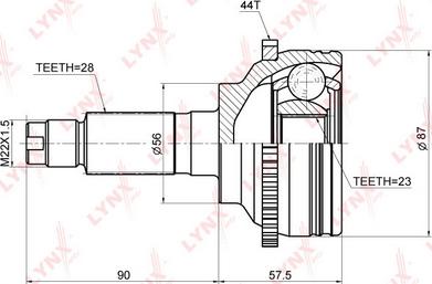 LYNXauto CO-3672A - Шрус наружный MAZDA 6 1.8-2.0 02-07 autosila-amz.com