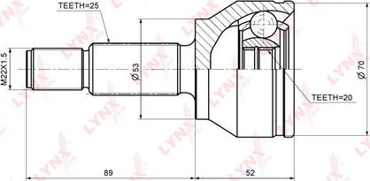 LYNXauto CO-3001 - Шарнирный комплект, ШРУС, приводной вал autosila-amz.com