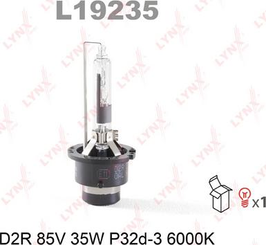 LYNXauto L19235 - Лампа газоразрядная D2R 12V 35W P32d-3 6000K autosila-amz.com