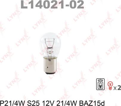 LYNXauto L14021-02 - Лампа накаливания autosila-amz.com