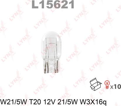 LYNXauto L15621 - Лампа 12V W21/5W 21/5W W3x16q LYNXauto 1 шт. картон L15621 autosila-amz.com