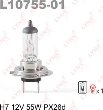 LYNXauto L10755-01 - Лампа накаливания, фара дальнего света autosila-amz.com
