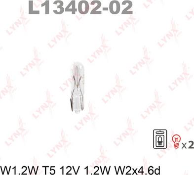 LYNXauto L13402-02 - Лампа накаливания в блистере 2шт., цена за 1 шт. autosila-amz.com
