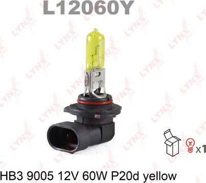 LYNXauto L12060Y - Лампа накаливания, противотуманная фара autosila-amz.com