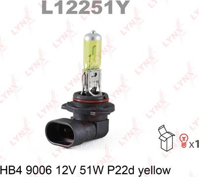 LYNXauto L12251Y - Лампа накаливания, противотуманная фара autosila-amz.com