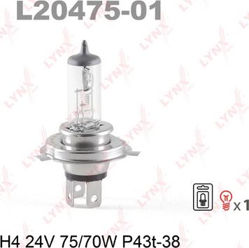 LYNXauto L20475-01 - Лампа накаливания, фара дальнего света autosila-amz.com