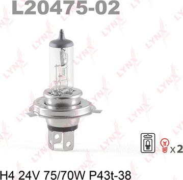 LYNXauto L20475-02 - Лампа накаливания, фара дальнего света autosila-amz.com