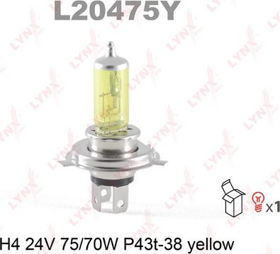 LYNXauto L20475Y - Лампа накаливания, противотуманная фара autosila-amz.com