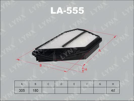 LYNXauto LA-555 - Воздушный фильтр, двигатель autosila-amz.com