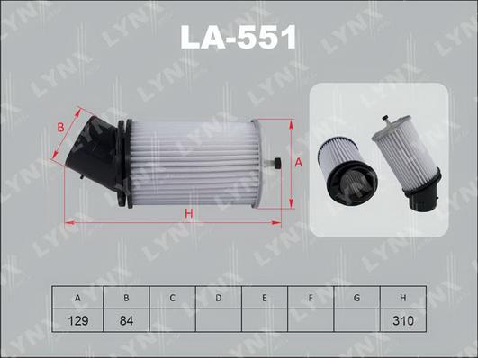 LYNXauto LA-551 - Воздушный фильтр, двигатель autosila-amz.com