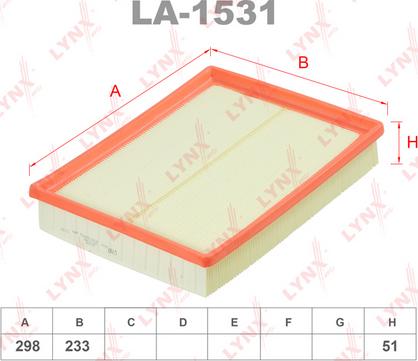 LYNXauto LA-1531 - Воздушный фильтр, двигатель autosila-amz.com