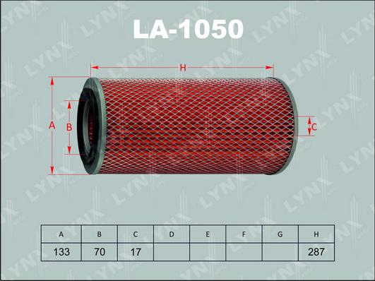 LYNXauto LA-1050 - Воздушный фильтр, двигатель autosila-amz.com