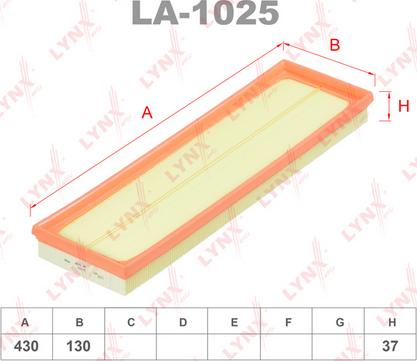 LYNXauto LA-1025 - Воздушный фильтр, двигатель autosila-amz.com