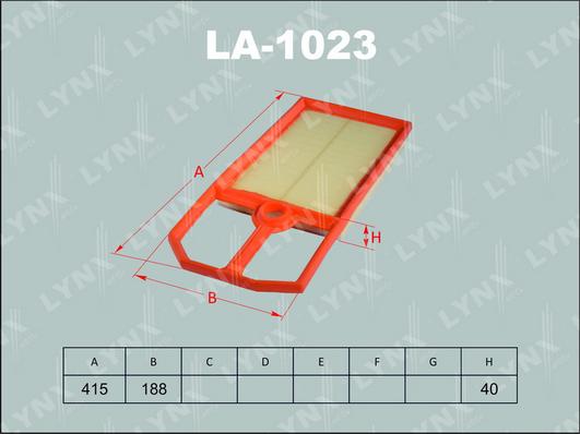 LYNXauto LA-1023 - Воздушный фильтр, двигатель autosila-amz.com