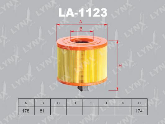 LYNXauto LA-1123 - Воздушный фильтр, двигатель autosila-amz.com
