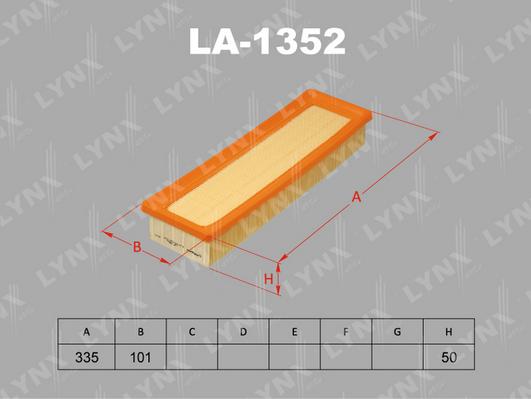 LYNXauto LA-1352 - Воздушный фильтр, двигатель autosila-amz.com