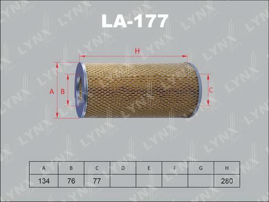 LYNXauto LA-177 - Воздушный фильтр, двигатель autosila-amz.com