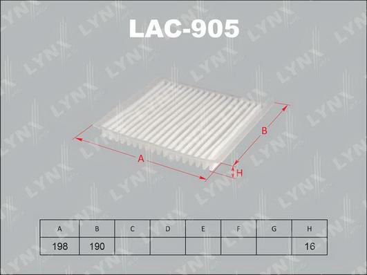LYNXauto LAC-905 - Фильтр воздуха в салоне autosila-amz.com