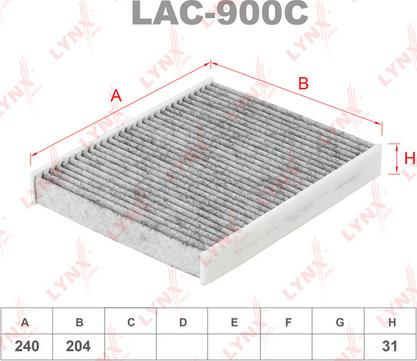 LYNXauto LAC-900C - Фильтр воздуха в салоне autosila-amz.com