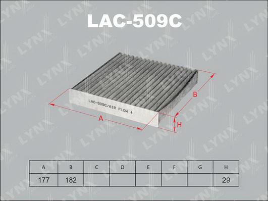 LYNXauto LAC-509C - Фильтр воздуха в салоне autosila-amz.com