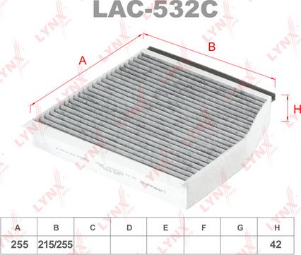 LYNXauto LAC-532C - Фильтр воздуха в салоне autosila-amz.com