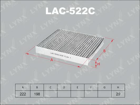 LYNXauto LAC-522C - Фильтр воздуха в салоне autosila-amz.com