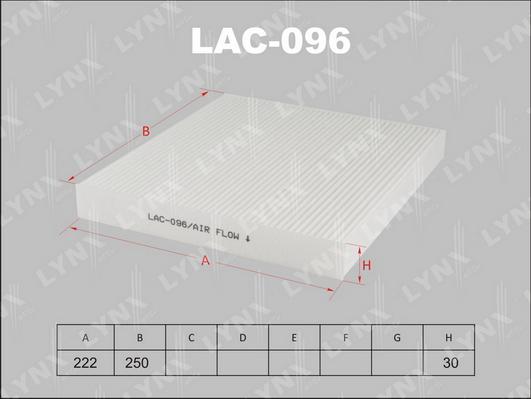 LYNXauto LAC-096 - Фильтр воздуха в салоне autosila-amz.com