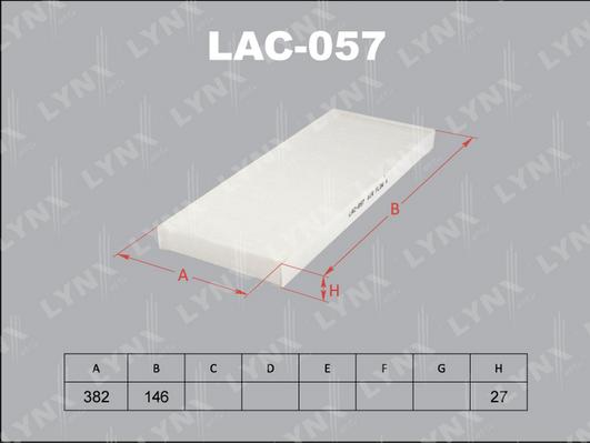LYNXauto LAC-057 - Фильтр воздуха в салоне autosila-amz.com