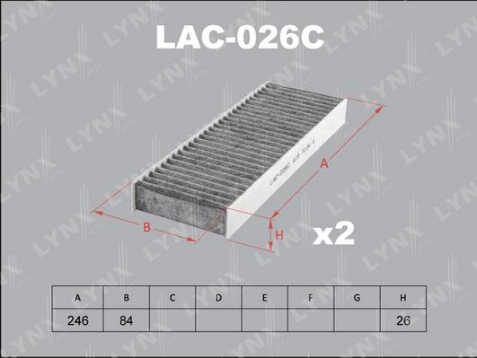 LYNXauto LAC-026C - Фильтр воздуха в салоне autosila-amz.com