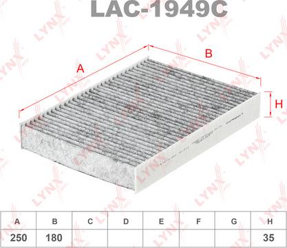LYNXauto LAC-1949C - Фильтр воздуха в салоне autosila-amz.com