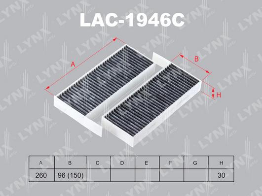 LYNXauto LAC-1946C - Фильтр воздуха в салоне autosila-amz.com