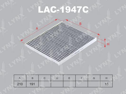 LYNXauto LAC-1947C - Фильтр воздуха в салоне autosila-amz.com