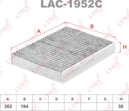 LYNXauto LAC-1952C - Фильтр воздуха в салоне autosila-amz.com