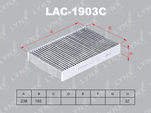 LYNXauto LAC-1903C - Фильтр воздуха в салоне autosila-amz.com