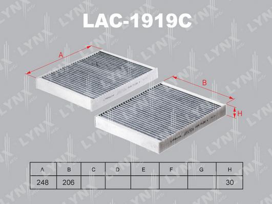 LYNXauto LAC-1919C - Фильтр салонный угольный (комплект 2 шт.) подходит для BMW 518D-550(F10/1) 10 / 5GT 520D-550(F07) 09 autosila-amz.com